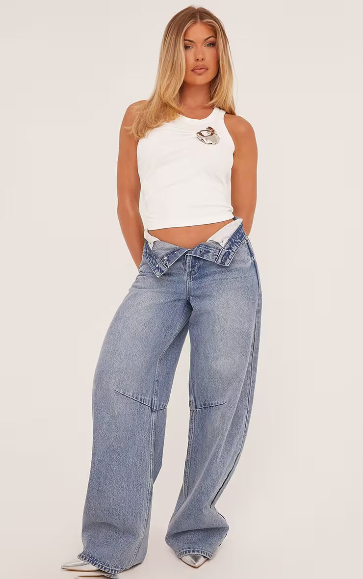 Ego - Hardware Hand Detail Vest Top In White