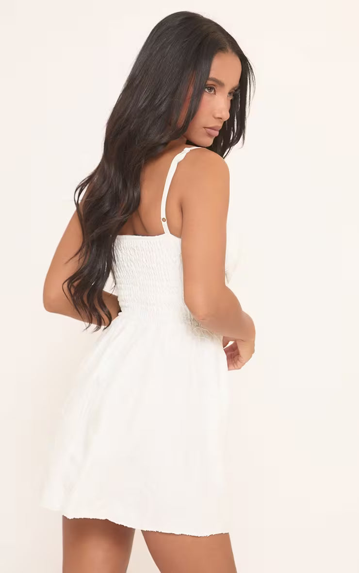 Ego - Textured Bandeau Skater Mini Dress
