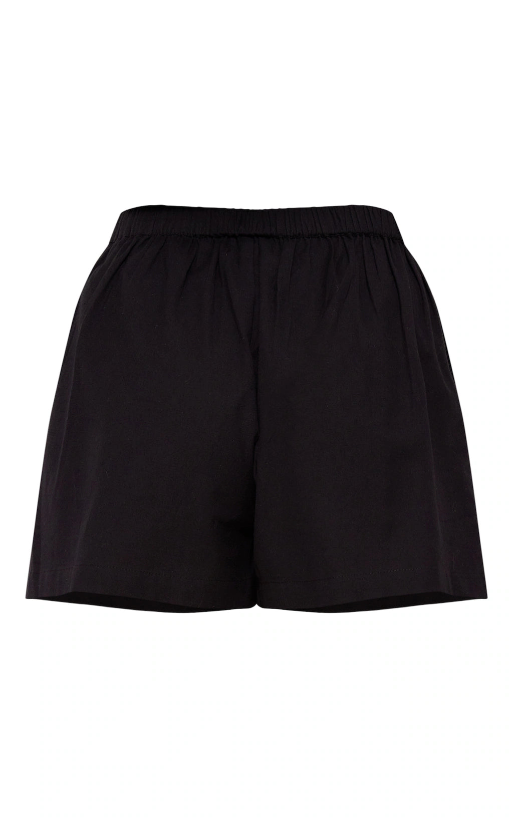 Black Linen Look Oversized Floaty Short