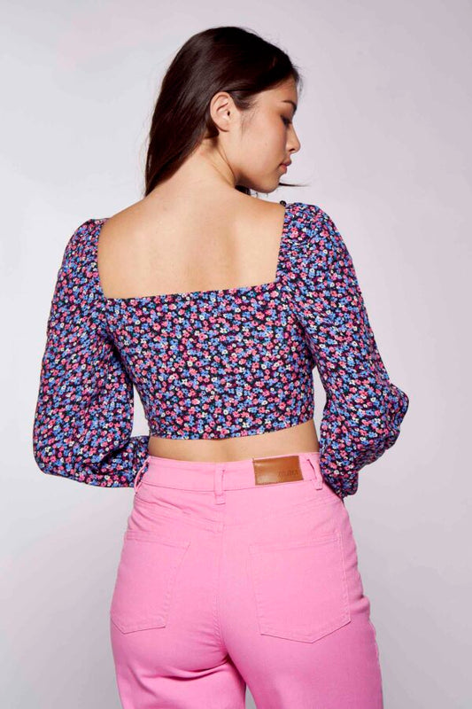 Crop Top Blouse Multicolored