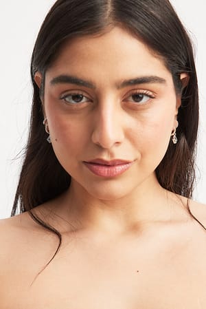 2-Pack Silver Plated Pendant Hoops Silver