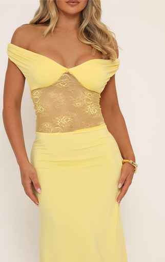 Ego - Off The Shoulder Contrast Dress