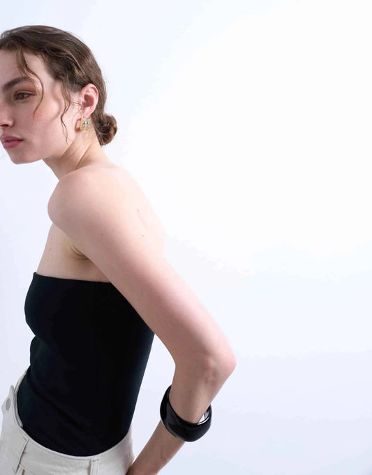 Topshop longline bandeau in black