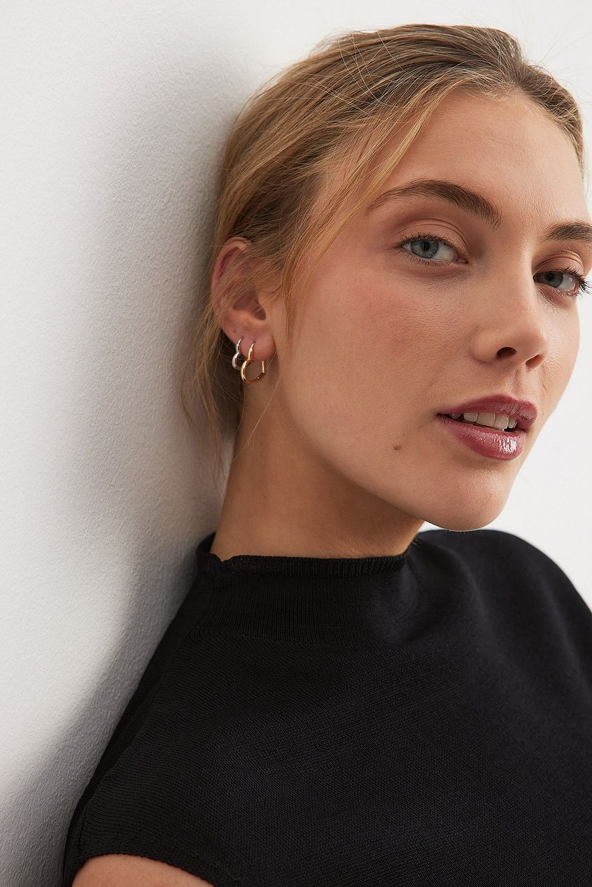 2-pack Small Heart Hoops
