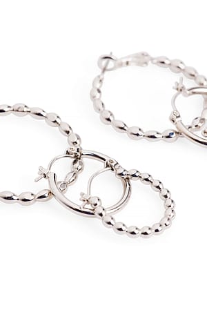 3-pack Mixed Hoops Earrings Silver