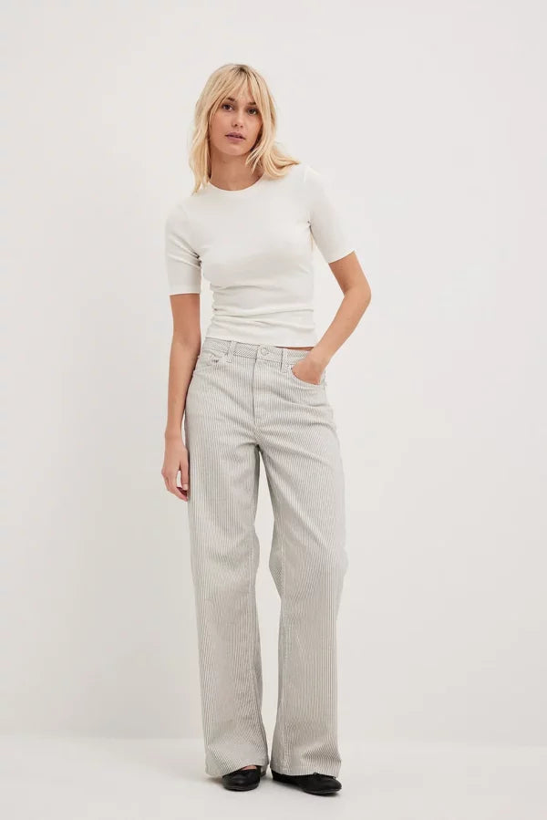 Round Neck Ribbed Top