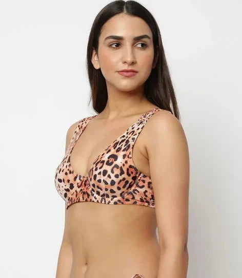Natural Leopard Underwired Bikini Top