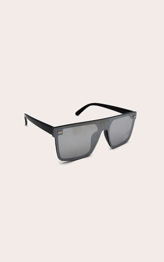Silver Oversized Resin Frame Fade Lens Sunglasses
