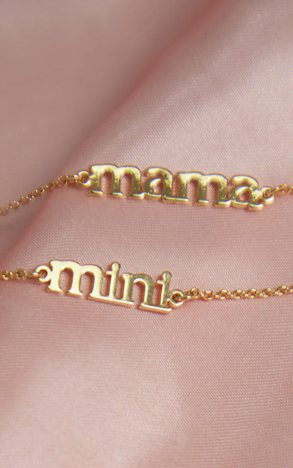 Real Gold Plated Mama & Mini Bracelet Set