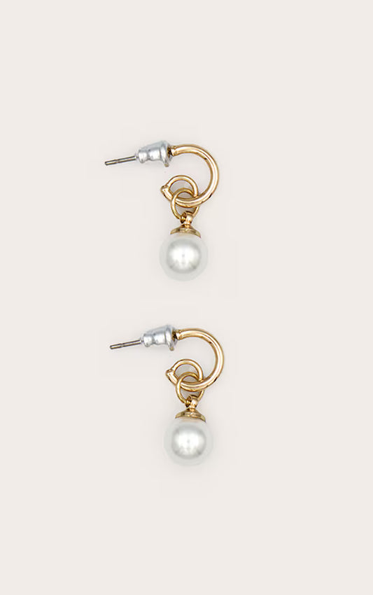 Dainty Mini Pearl Hoop Earrings