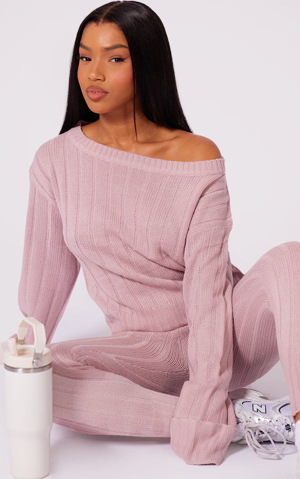 Rose Bardot Sweater And Legging Lounge Set
