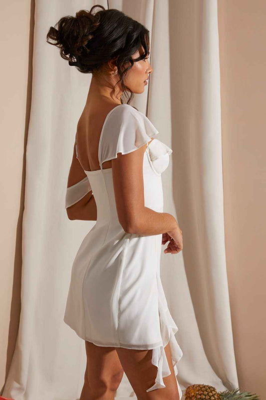 Oh Polly Asymetric Draped Mini Dress