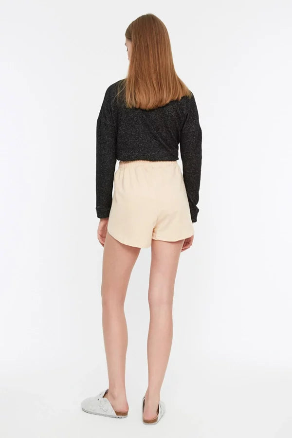 Beige Knitted Shorts