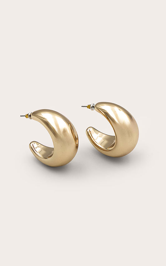Gold Curved Hoop Earrings