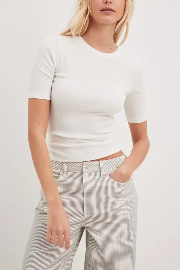 Round Neck Ribbed Top