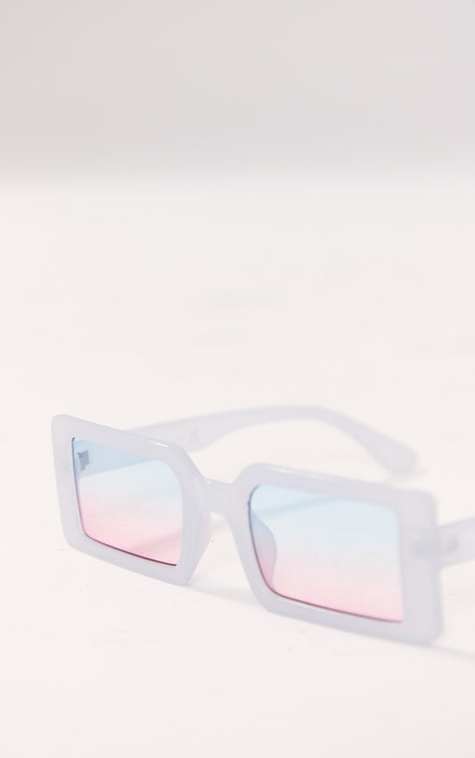 Blue Ombre Lens Rectangular Sunglasses