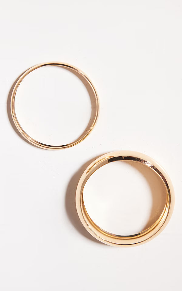 Gold Simple Bangle Multi Pack