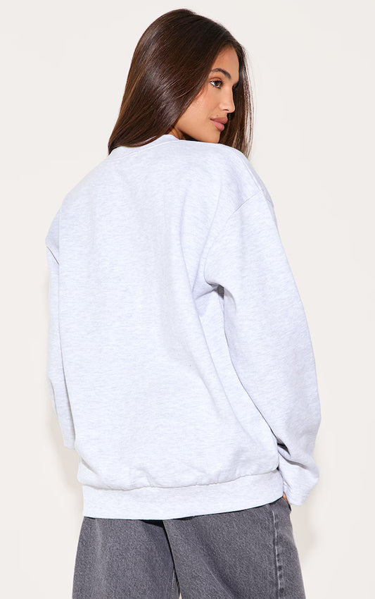 Ash Grey Premium Oversized Crew Neck Sweatshirt