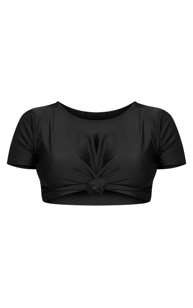 Petite Knot Front T Shirt Bikini Top
