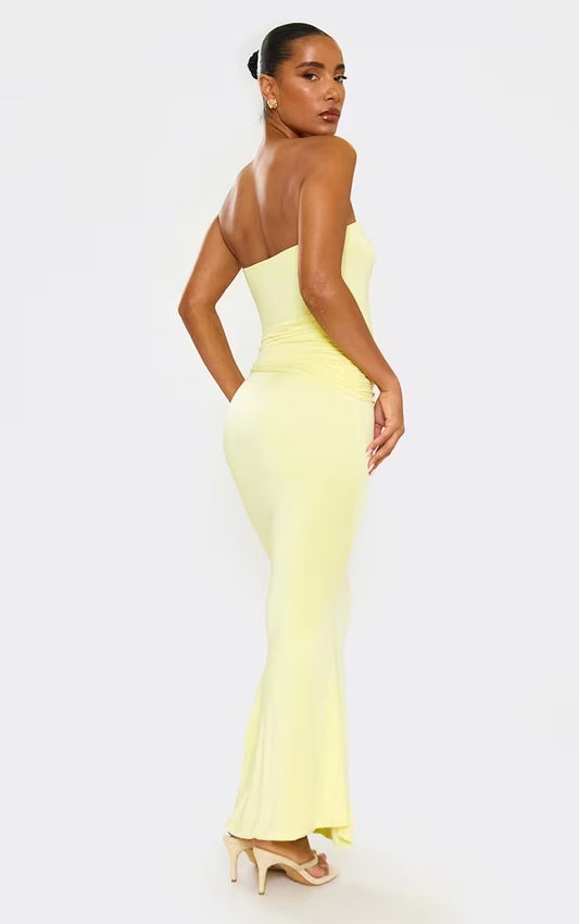 Ego - Bandeau Starfish Trim Detail Cut Out Maxi Dress In Yellow