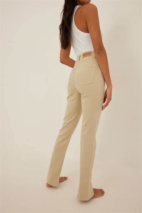 Seam Detail Slit Jeans