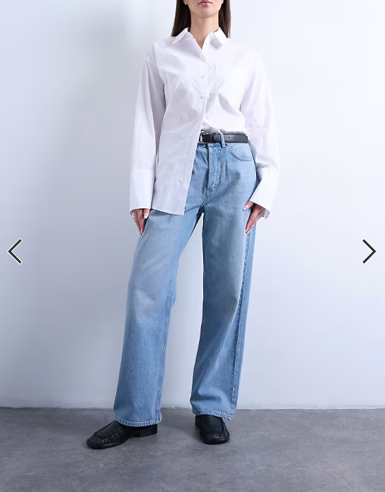 Topshop Hourglass mid rise loose fit straight jean