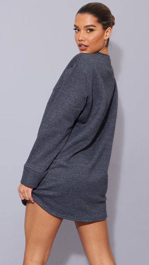 Charcoal Oversized Sweatshirt Jumper Dress