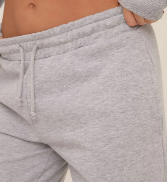Drawstring Waist Straight Leg Joggers In Grey
