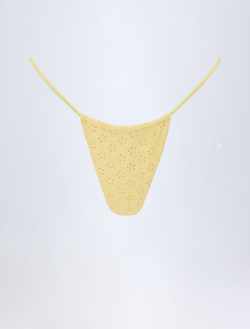 OhPolly - Broderie Anglaise Drawstring Bikini Bottoms in Lemon Yellow