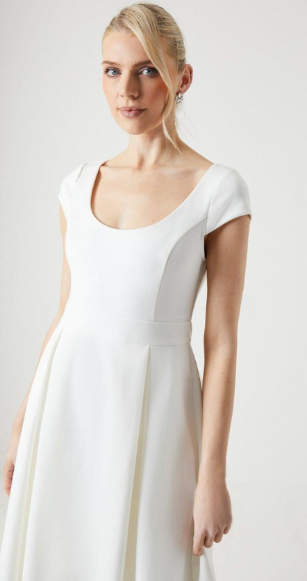 Cap Sleeve Ponte Wedding Dress