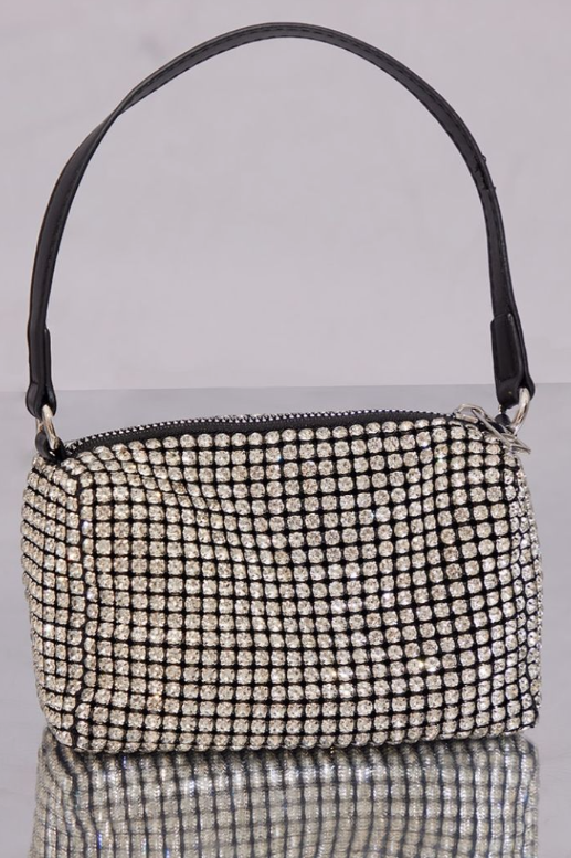 Plt Black Premium Diamante Shoulder Bag