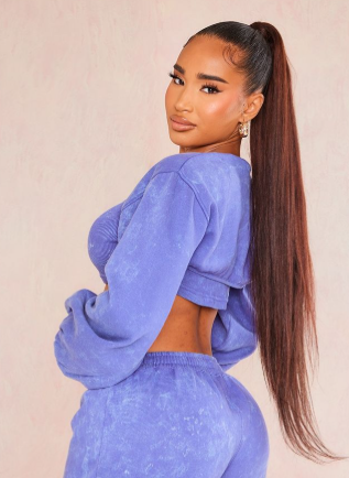 Shape Purple Acid Wash Super Cropped Jumper