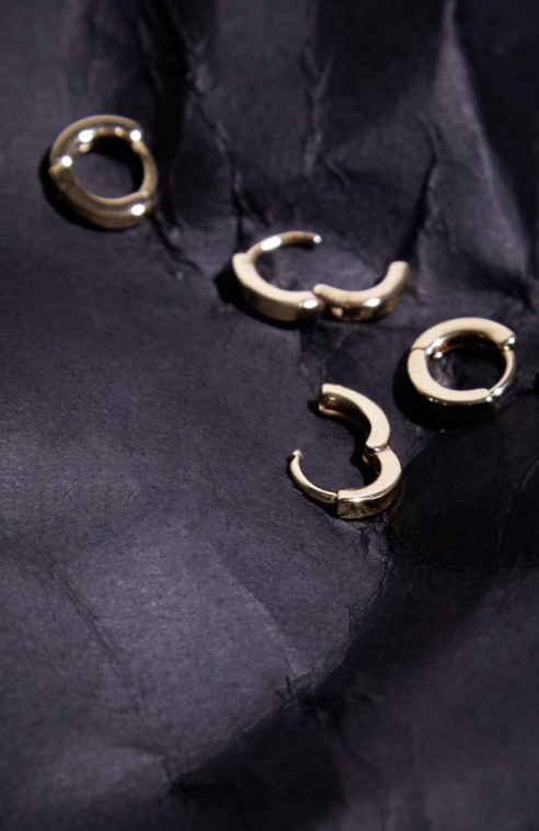Real Gold Plated Dainty Huggie 2 Pack Hoop Earrings