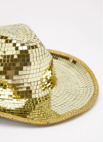 Mirror Embellished Disco Ball Cowboy Hat