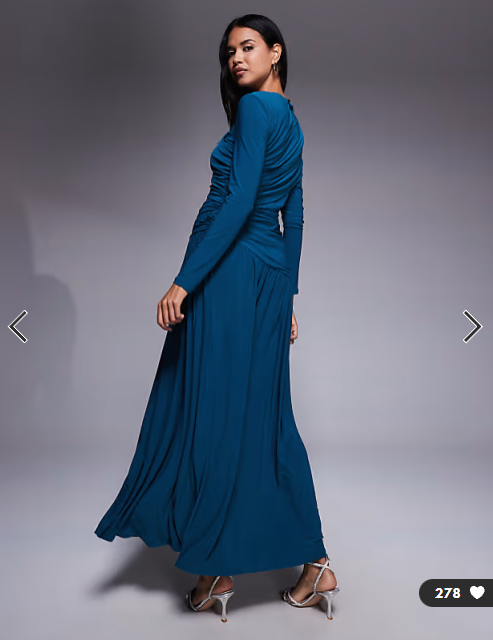 Asos - Daska wrap maxi dress in teal