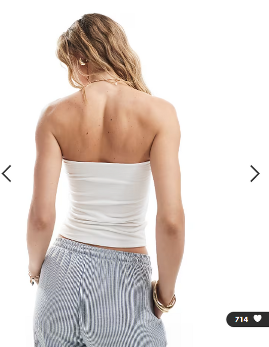 Hollister tie front halterneck tube top in white