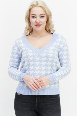 Boohoo Dogtooth Jumper - blue