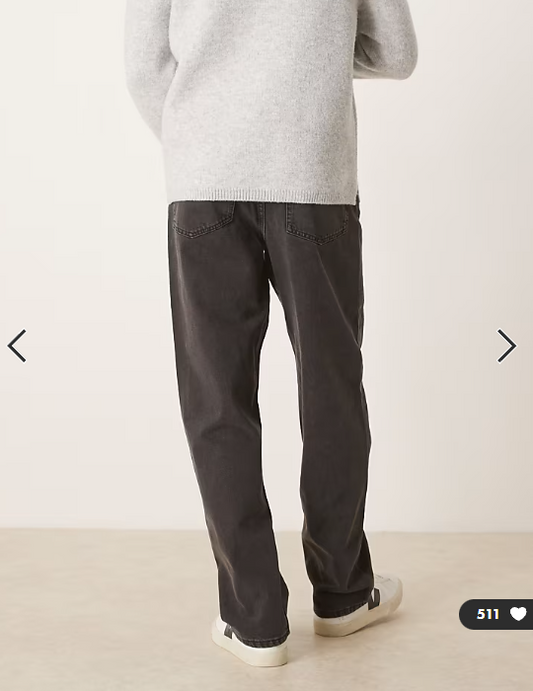 ASOS DESIGN baggy jeans in washed black