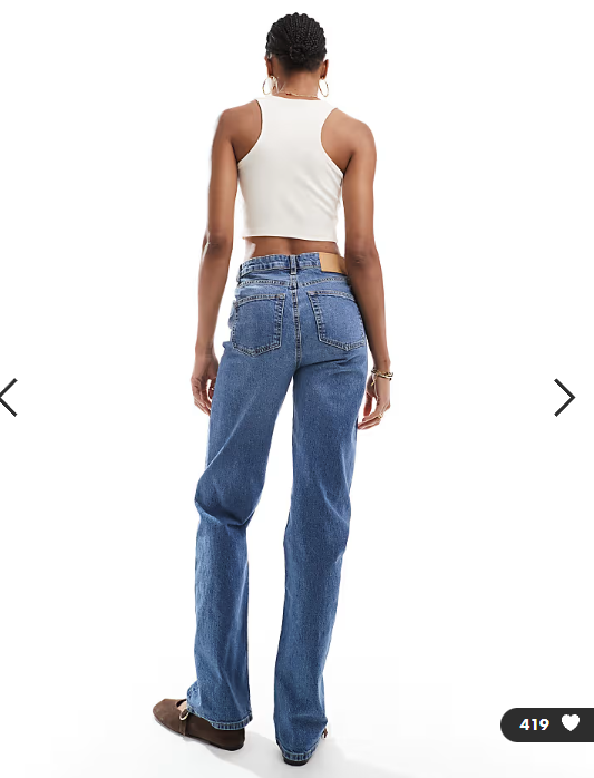 ASOS DESIGN Tall comfort stretch straight leg jeans in authentic mid blue