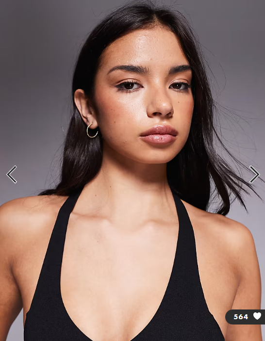 ASOS DESIGN halter ruffle skirt mini dress in black