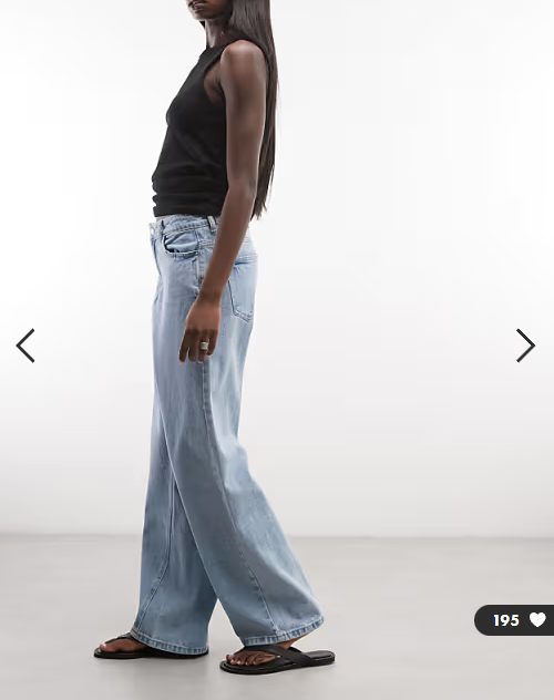 Noisy May Alexa mid rise wide leg jeans in light blue denim