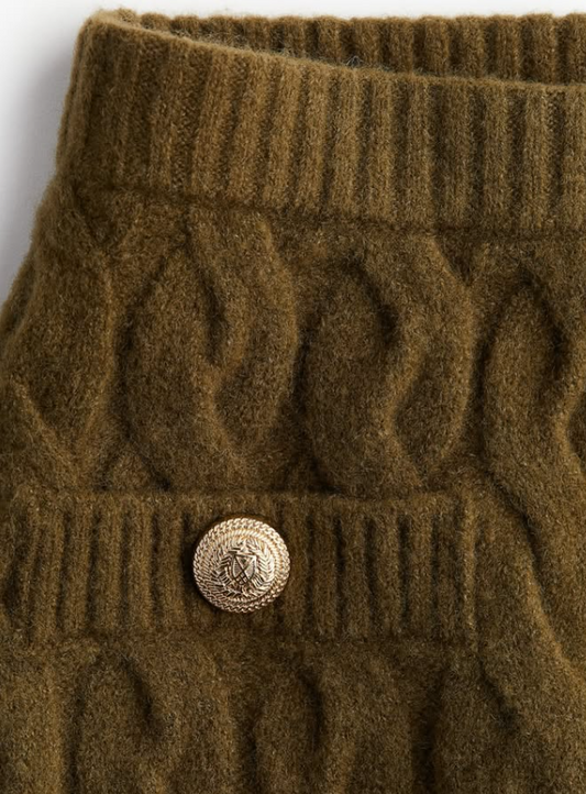 CABLE-KNIT MINI SKIRT