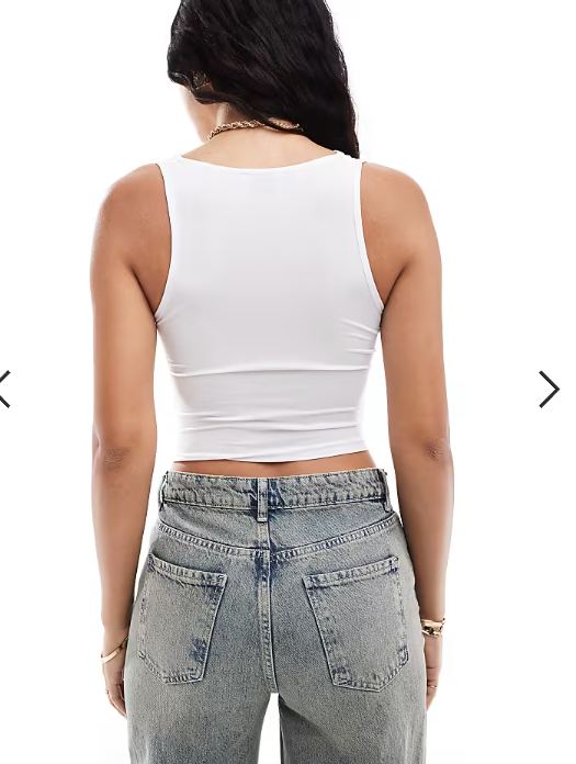 ASOS DESIGN slinky cowl neck tank top in white