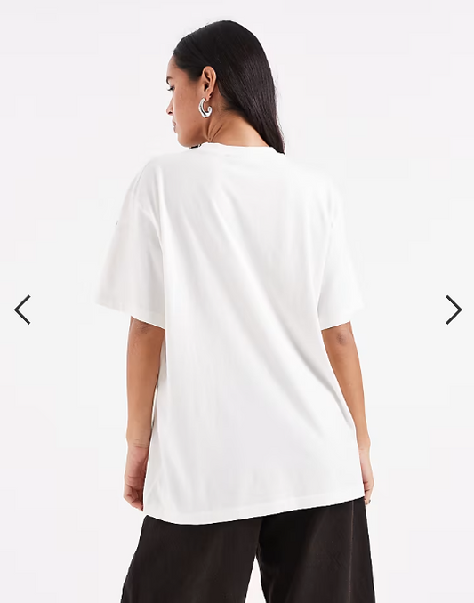 ASOS DESIGN Oversized T-shirt with rose graphic in cream