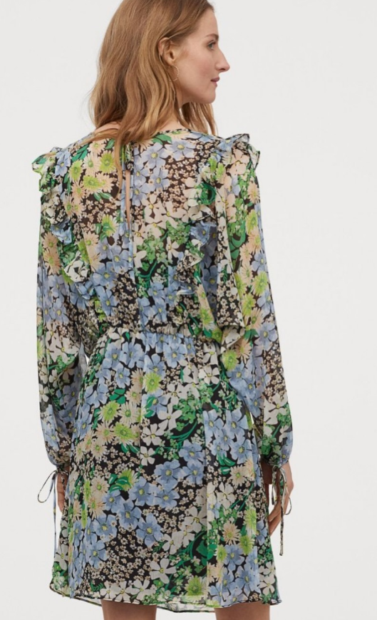 H&M - floral Chiffon Dress