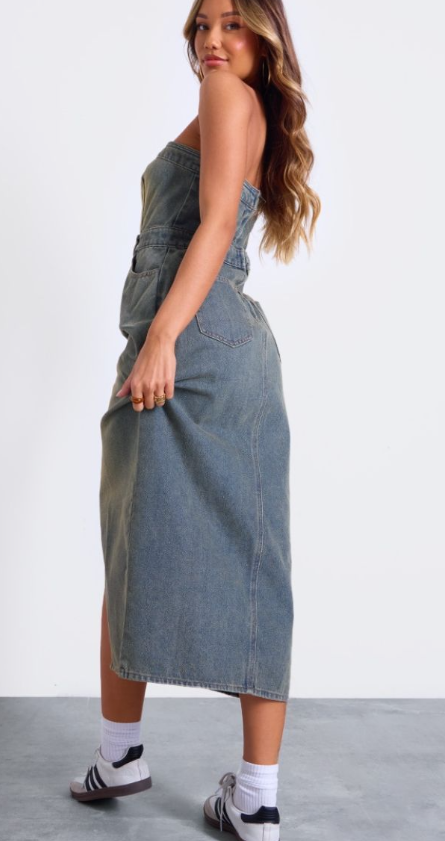 Plt - Vintage Wash Bandeau Midaxi Dress