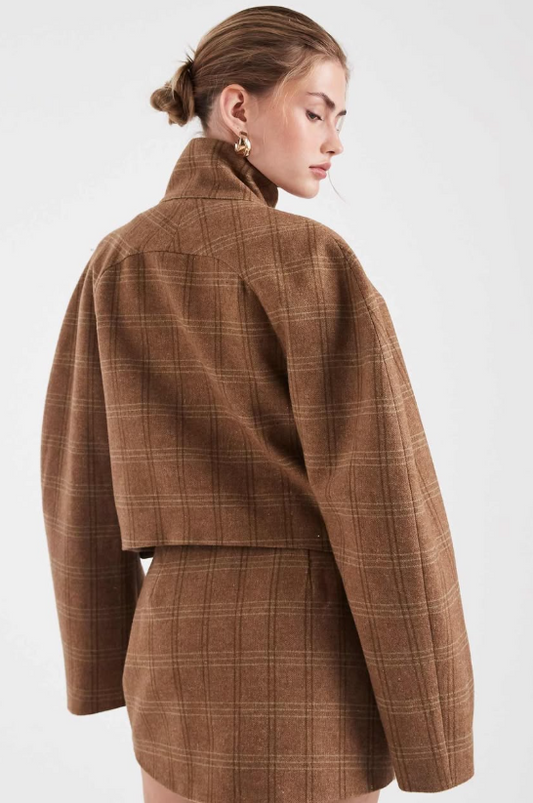 Asos -Tailored funnel neck cropped jacket