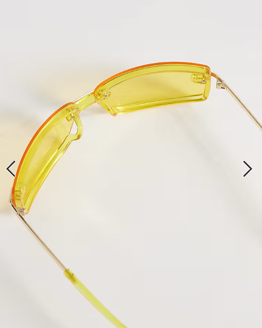 Reclaimed Vintage unisex wrap sunglasses in yellow