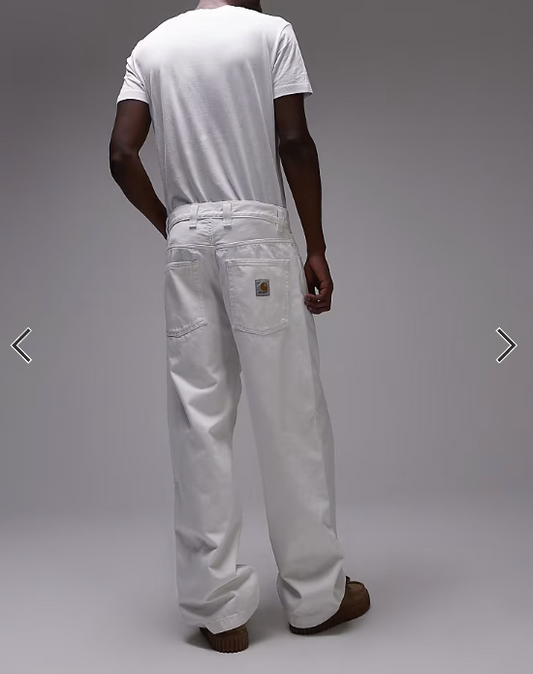 Carhartt WIP brandon loose tapered jeans in white