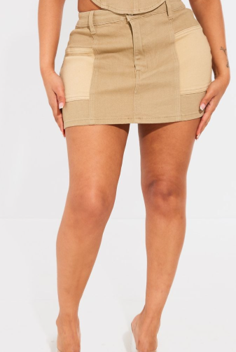 Shape Stone Washed Denim Micro Mini Skirt
